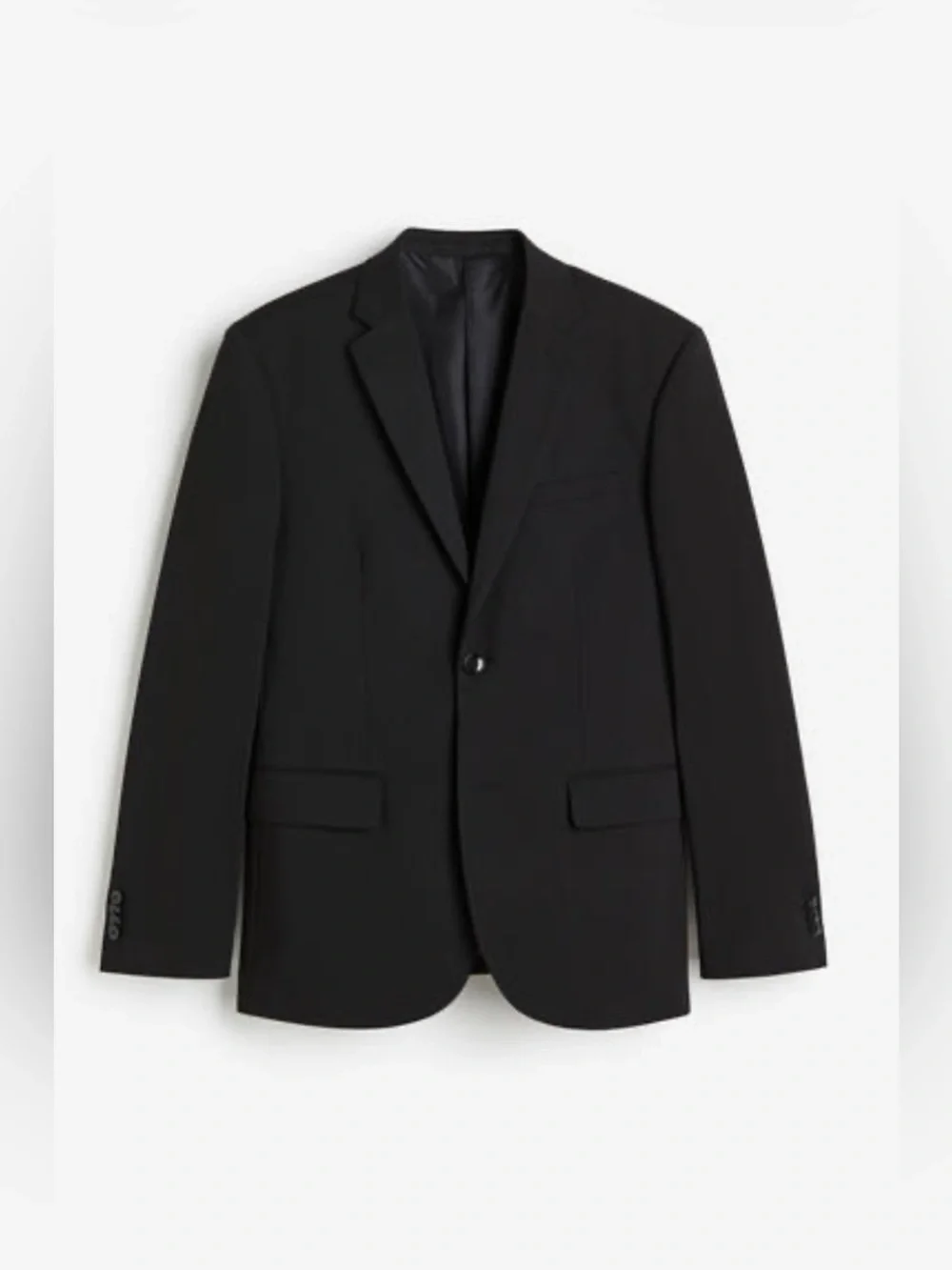 Men's Classic Black Slim Fit Single-Breasted Blazer